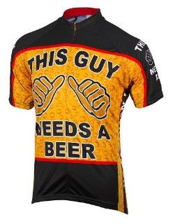 This Guy Needs a Beer Mens Cycling Jersey  Mens Bike Jersey  Sports & Outdoors