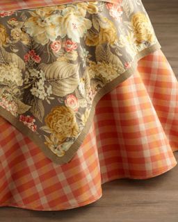 Gia Orange Plaid Tablecloth, 90 Round   French Laundry Home