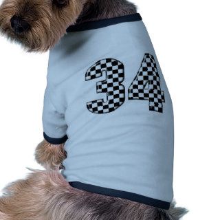 34 auto racing number doggie tshirt