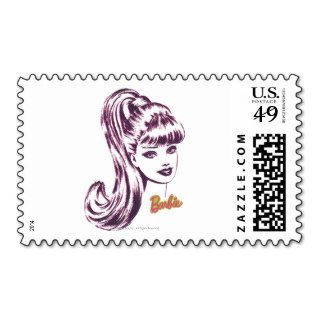 Barbie Retro Portrait Postage Stamp