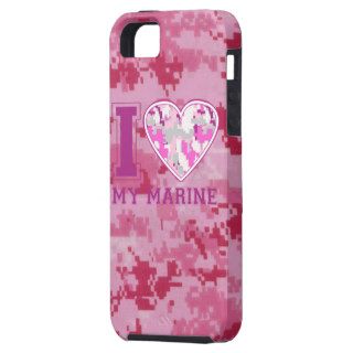 Pink Digital Camo I Heart My Marine iPhone 5 Cases