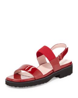 Tamie Double Band Sandal, Red   Taryn Rose   Red (36.5B/6.5B)