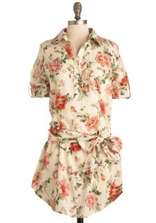 Camellia Cutie Tunic  Mod Retro Vintage Short Sleeve Shirts