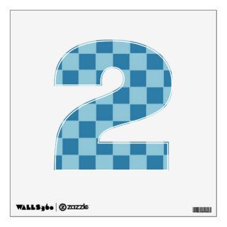 Blue Checkered Number 2 Wall Decal Wall Graphic