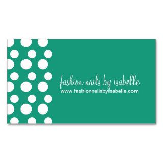 Retro Modern Dots (White & Green) Business Cards