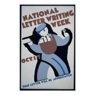 Vintage WPA Letter Writing Posters