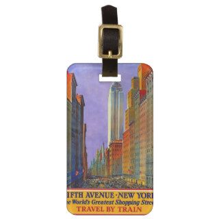 Vintage NYC New York 5th Avenue Travel Luggage Tag