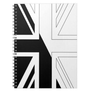 Black and White Union Jack British(UK) Flag Note Book