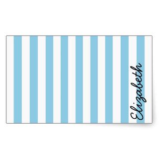 Your Name   Stripes (Parallel Lines)   White Blue Sticker