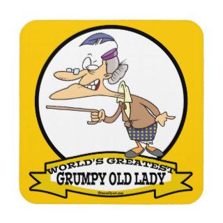 WORLDS GREATEST GRUMPY OLD LADY CARTOON COASTERS