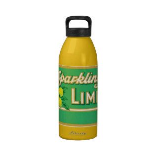 Sparkling Lime Soda Retro Reusable Water Bottles