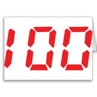100 hundred red alarm clock digital number cards