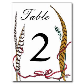 Autumn Pheasant Table Number Card for Reception Post Card