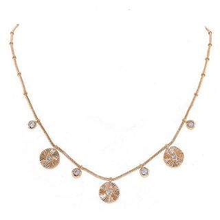 Finesse Rose gold textured coin necklace
