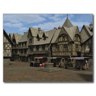 Medieval Town Square Postcards
