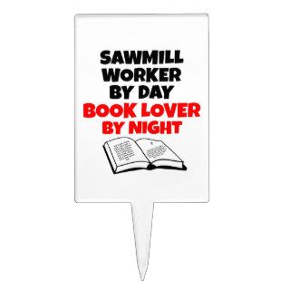 Book Lover Sawmill Worker Cake Topper
