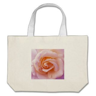 Peach and Pink English Garden Rose Canvas Bags