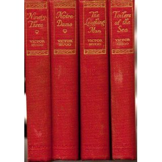 Vintage 4 Volume Set by Victor Hugo, Published By T. Nelson & Sons, No dates, but estimated to be early 1900's, Includes Ninety Three, Notre Dame, The Laughing Man, Toilers of the Sea. Red cloth hardcover with gold imprinting. Victor Hugo Books
