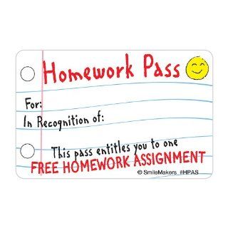 "No Homework" Pass Stickers   100 Per Pack Toys & Games