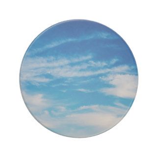Blue Sky White Clouds Heavenly Cloud Background Coasters