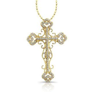 Diamond Cross Pendant Vintage Design Jewelry