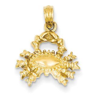 14k Yellow Gold 3 D Cancer Zodiac Pendant Jewelry