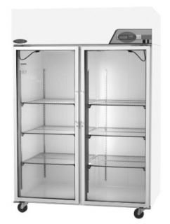 Nor Lake Scientific NSSR522WWG/0 Select Galvanized Steel Painted White Laboratory and Pharmacy Refrigerator with 2 Glass Doors, 115V, 60Hz, 52 cu ft Capacity, 55" W x 79 5/8" H x 35 1/2" D, 2 to 10 Degree C Science Lab Refrigerators Indust