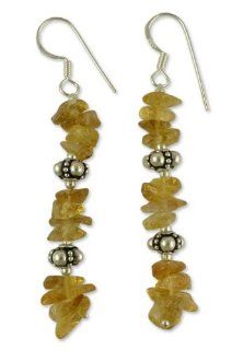 Citrine dangle earrings, 'Golden Garland' Jewelry