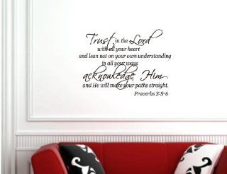 Trust in the lord with all your heart and lean not unto your own understanding proverbs 35 6 Vinyl wall lettering stickers quotes and sayings home art decor decal   Wall Banners