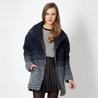 Butterfly by Matthew Williamson Designer blue knitted textured coat