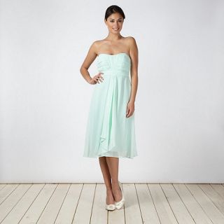 Debut Light green ruched bust midi dress