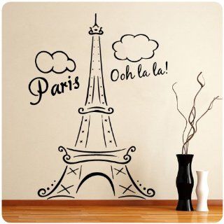 Paris Eiffel Tower Ooh La La Wall Decal Decor France Love Hearts Large Nice Sticker   Other Products  