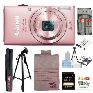 Canon PowerShot ELPH 115 IS 16.0 MP Digital Camera with 8x Optical Zoom and 720p HD Video Recording (Pink) + NB 11L Battery + 8pc Bundle 16GB Deluxe Accessory Kit  Camera And Photography Products  Camera & Photo