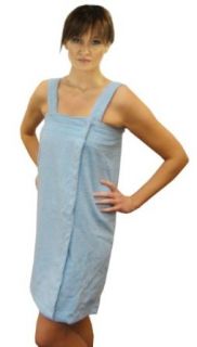 Aegean Apparel Solid Terry Cloth Women's Shower Wrap, 100% Cotton, Lt. Blue, One Size