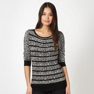 The Collection Designer black leopard print knitted jumper