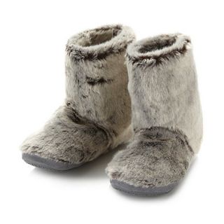 Isotoner Grey faux fur slipper boots