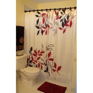 Maytex Mills Satori Fabric Shower Curtain, Red  