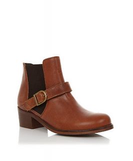Limited Tan Buckle Strap Leather Chelsea Boots
