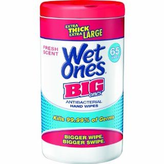 Wet Ones Big Ones Fresh Scent Antibacterial Wipes, 65 Count Health & Personal Care