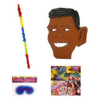 Barack Obama Pinata Party Pack / Kits Including Pinata, Bit of Everyones Favorites Candy Filler Mix 2lb, Buster Stick and Blindfold Toys & Games