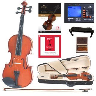 Cecilio CVN 100 Solidwood Student Violin with D'Addario Prelude Strings, Size 3/4 Musical Instruments