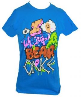 I Wrestled A Bear Once Girls T Shirt   Hodge Podge Logo on Blue Clothing