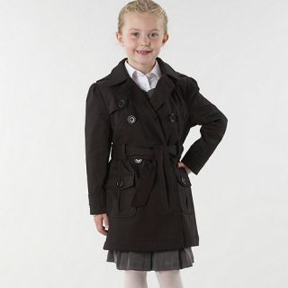 Girls black school uniform trench coat