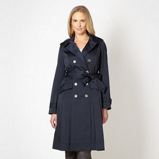 The Collection Navy double breasted mac coat
