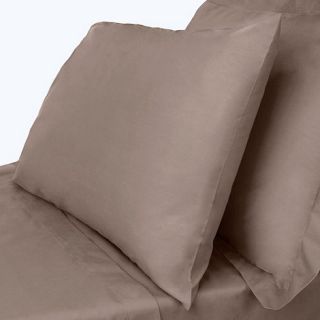 Light brown cotton rich percale bed sheets