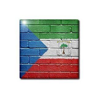 Carsten Reisinger Illustrations   National flag of Equatorial Guinea painted onto a brick wall Guinean   Tiles   Decorative Hanging Ornaments