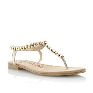 Head Over Heels by Dune Gold synthetic Jemmie gold chain toe post sandal