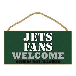 New York Jets Fans Welcome Others Not Allowed 5" X 10" Wood Plaque Home Decor Wall Hanging  