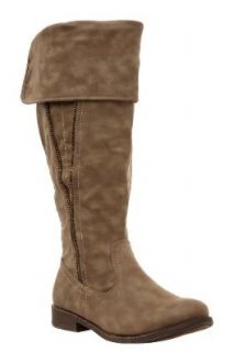 Tan Ginger Zip Fold Over Boots (Wide Width) Shoes