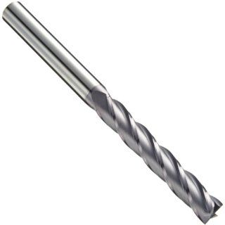 Niagara Cutter 55803 Carbide Square Nose End Mill, Inch, TiAlN Finish, Roughing and Finishing Cut, 30 Degree Helix, 4 Flutes, 3" Overall Length, 0.125" Cutting Diameter, 0.125" Shank Diameter